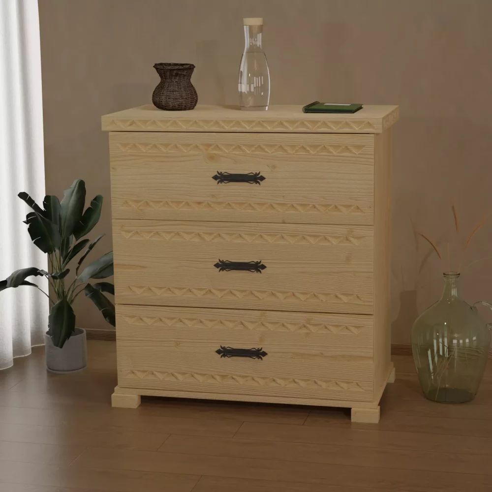 Komoda w stylu góralskim 80cm, 3 szuflady !PRODUCENT!