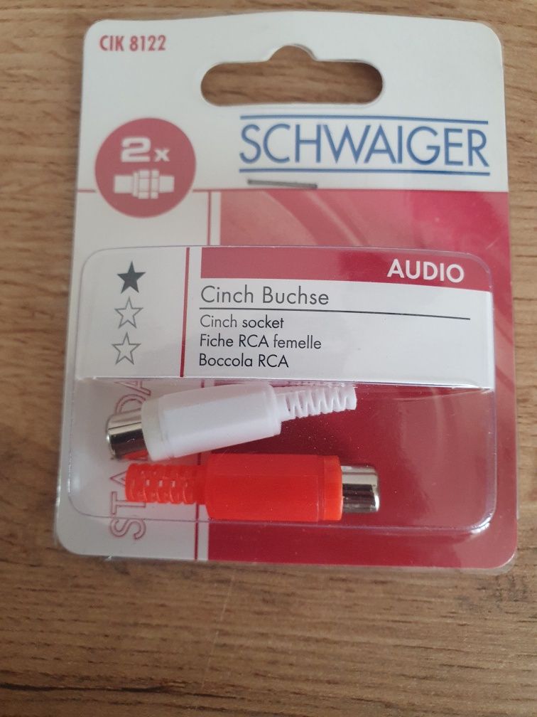 Gniazdo audio RCA / 1x czerwone, 1x białe Schwaiger