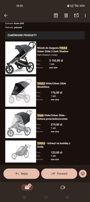 Thule Urban Glide II -wózek biegowy  jak nowy używany 4 miesią