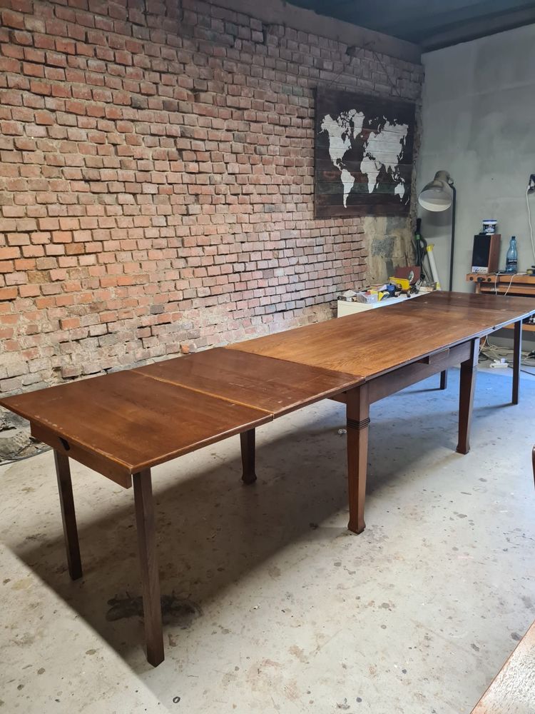 Stół rozkładany (do 348cm!) międzywojenny dąb antyk retro vintage
