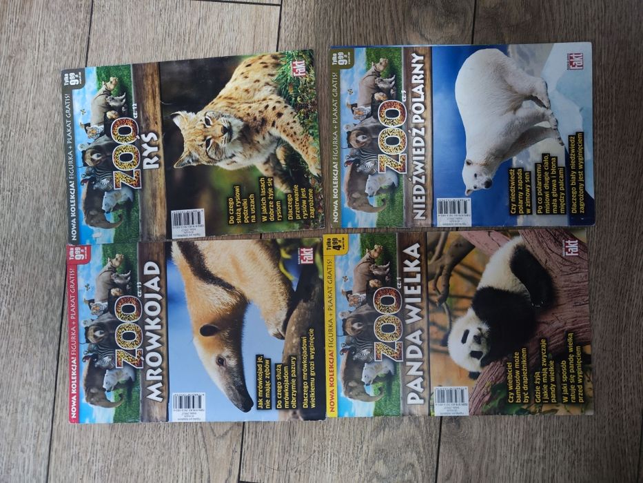Gazetki kolekcjonerskie Fakt Zoo cz. 1, 5, 12, 13