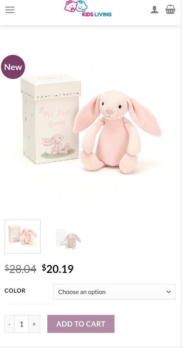 М'яка іграшка кролик Jellycat игрушка