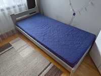 Łóżko drewniane szare 90 x 200 + stelaż amortyzujący + materac gąbkowy
