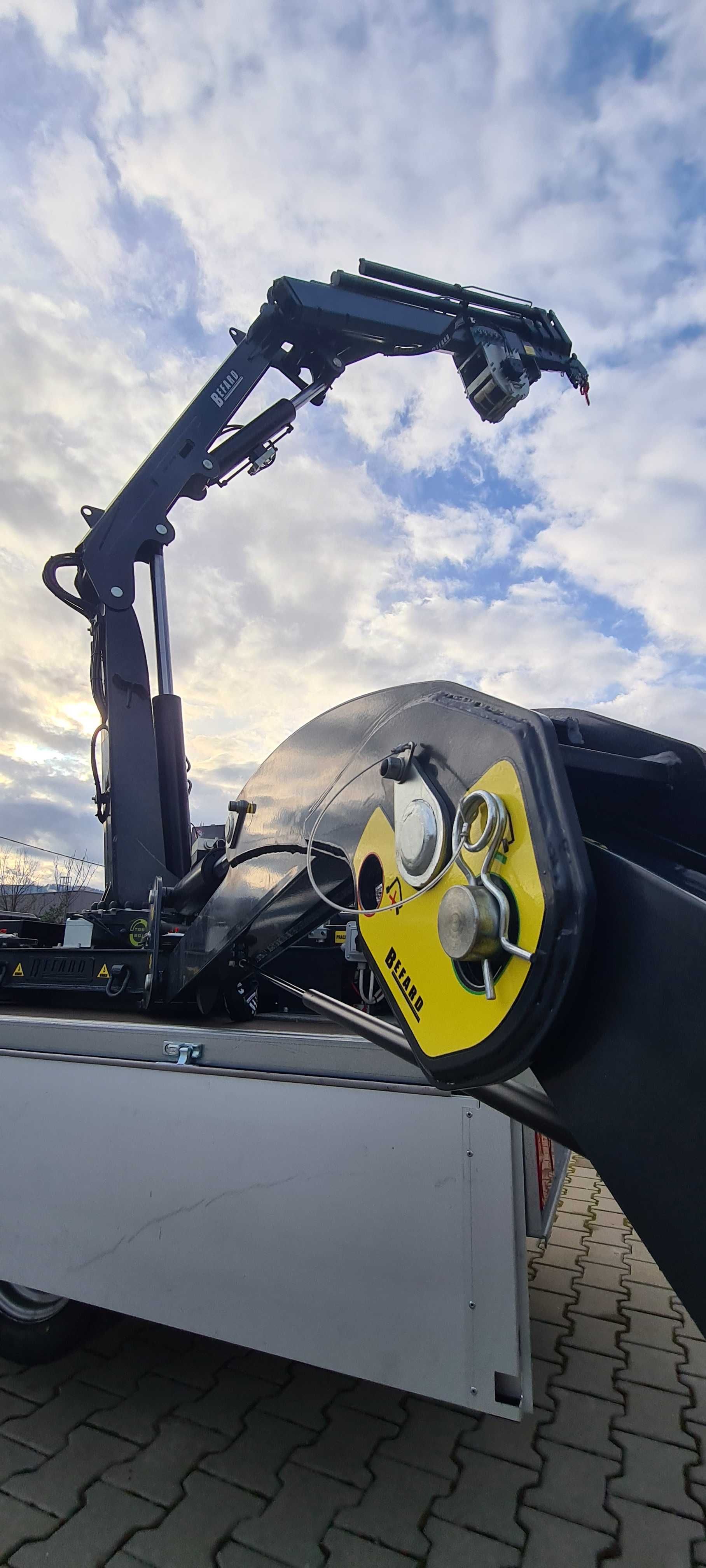 Żuraw Befard trailer crane na przyczepie XJ55 Polski Producent
