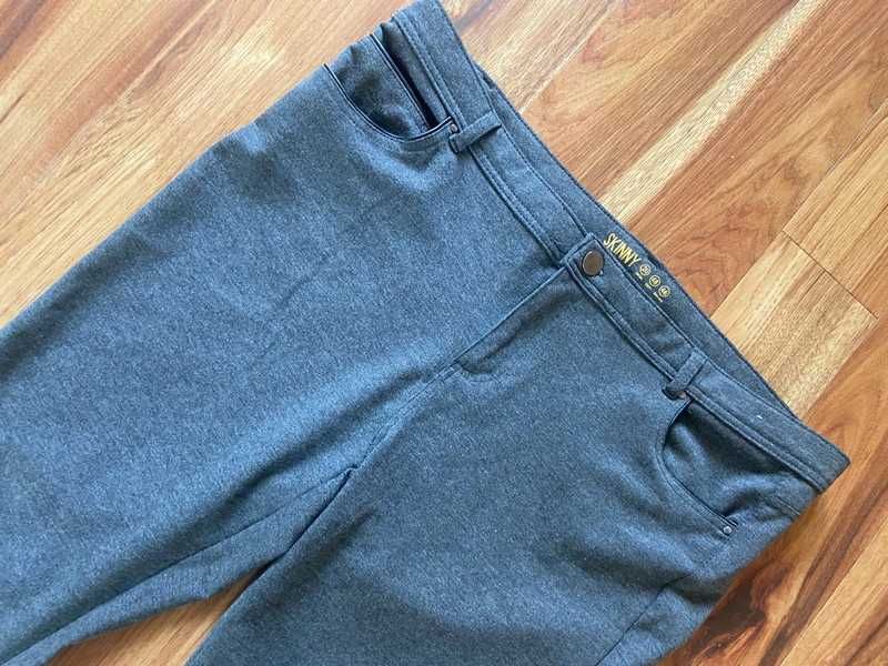46 48 +size xxl skinny szare spodnie rurki materiałowe