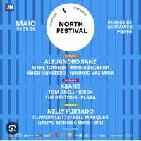 Bilhetes North Festival, dia 26 de maio