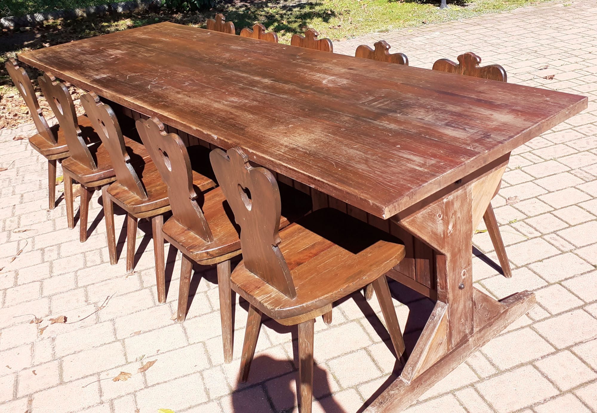 Drewniany zestaw stół i krzesła