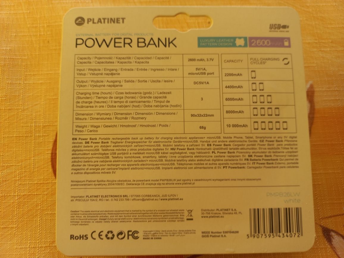 Power bank Platinet + gratis