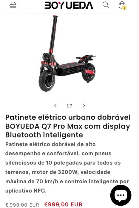 BOYUEDA Q7 Pro Max 3200W + 2 Motores Novos! Autonomia 100km