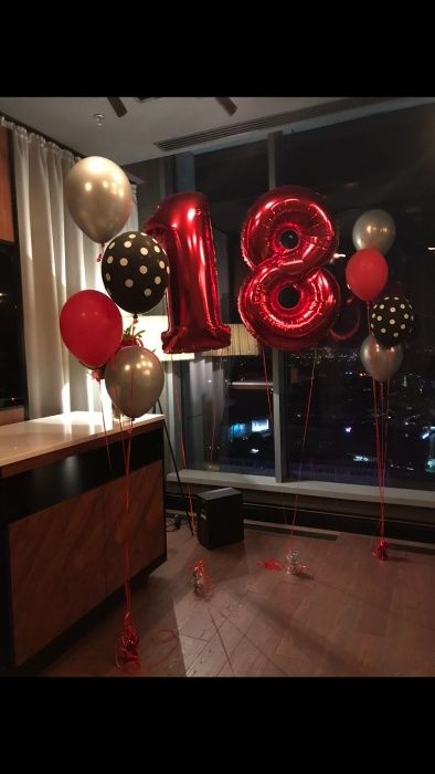 balony foliowe cyfry 18 czerwone