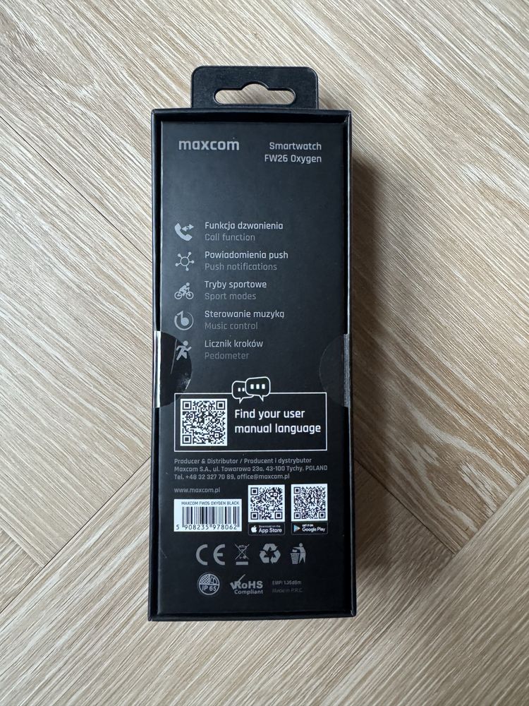 Zegarek smartwatch MaxCom Oxygen FW26 w kolorze czarnym NOWY