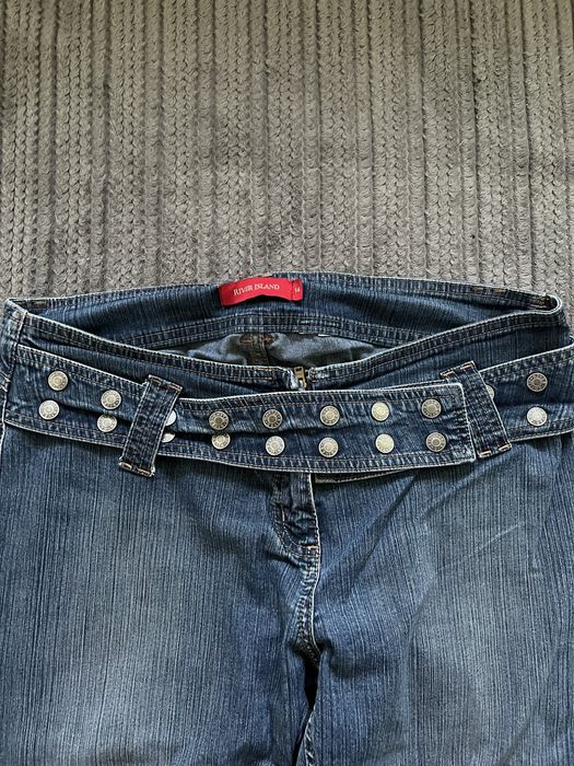 Opium клеш flered jeans темно сині