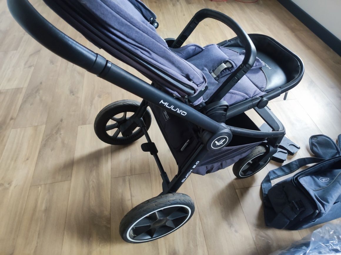 OKAZYJNIE Wózek muuvo 2.0 spacerowy gondola śpiwór komplet adaptery