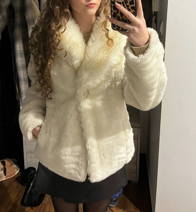 Futerko białe S/M kożuszek vintage