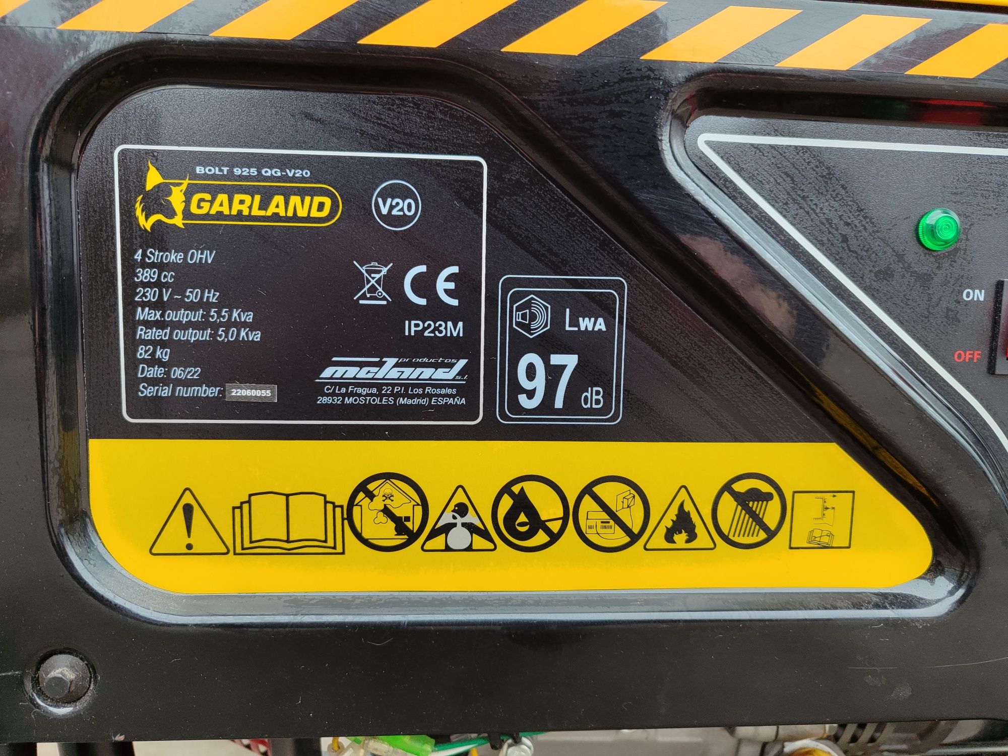 Генератор бензиновий Garland BOLT 925QG-V20