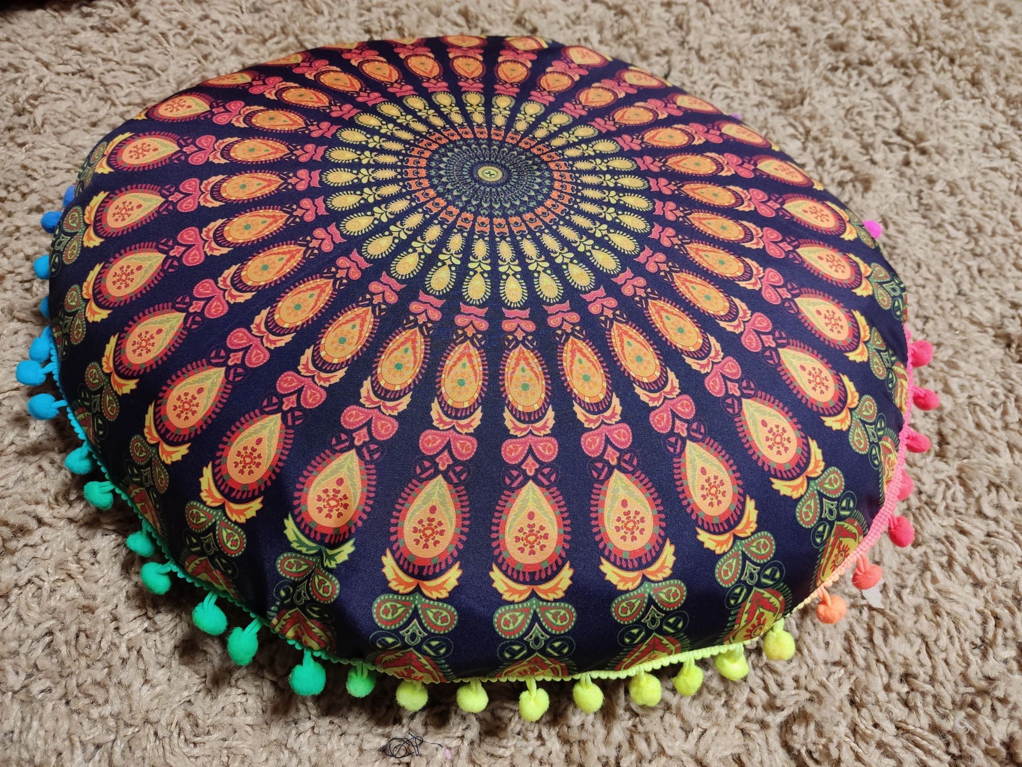 Śliczna nowa poduszka mandala joga medytacja 45 cm łuska gryczana