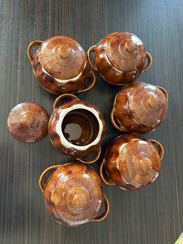 Zestaw glinianych garnków do pieczenia – 6 szt