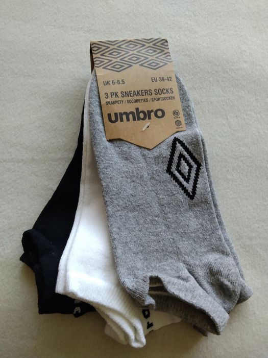 Skarpety 39 40 skarpetki 41 42 tubki stopki szare białe czarne Umbro