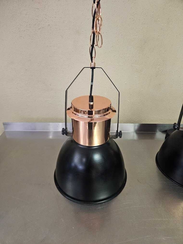 Industrialna lampa wisząca Globo  miedź i matowa czerń  Wysyłka