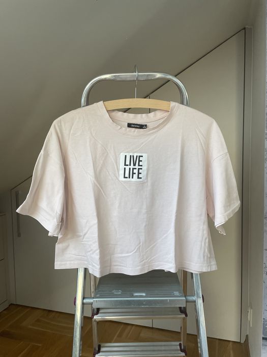 Damski jasnoróżowy top Bershka S