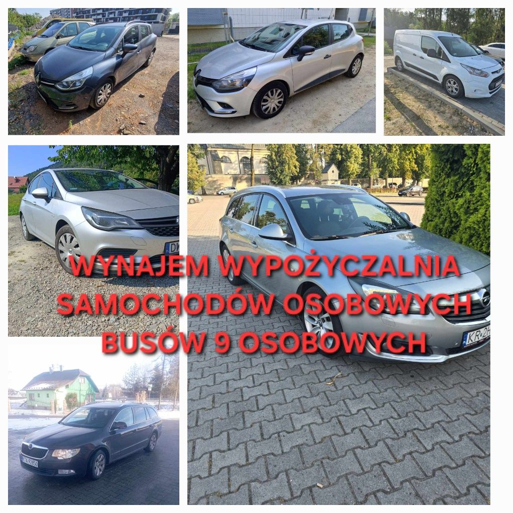 Wynajem krótko i długoterminowy Busów 9 osobowych i osobówek