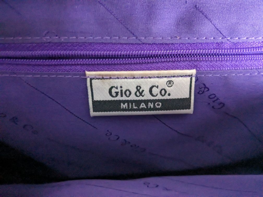 Torebka do ręki Gio&Co. Milano fioletowa 30 cm