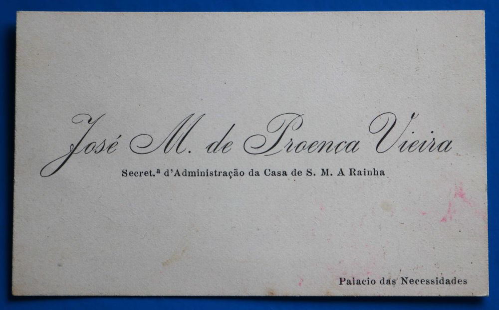 José Proença Vieira secretaria Casa SM Rainha (D Amélia) Necessidades