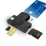 Leitor Cartões USB UTHAI - Smart Card, Micro SD, SIM, SD, TF, MMC, CAC