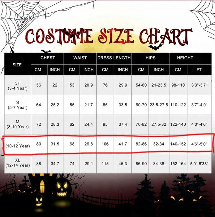 Kostium wampira Kostium na Halloween dla dziewczynek 8-10 lat