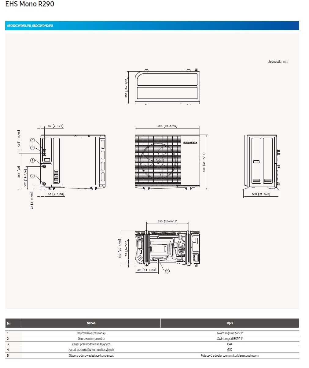 Pompa ciepła. Cena z usługą. Samsung EHS 8kW, R290