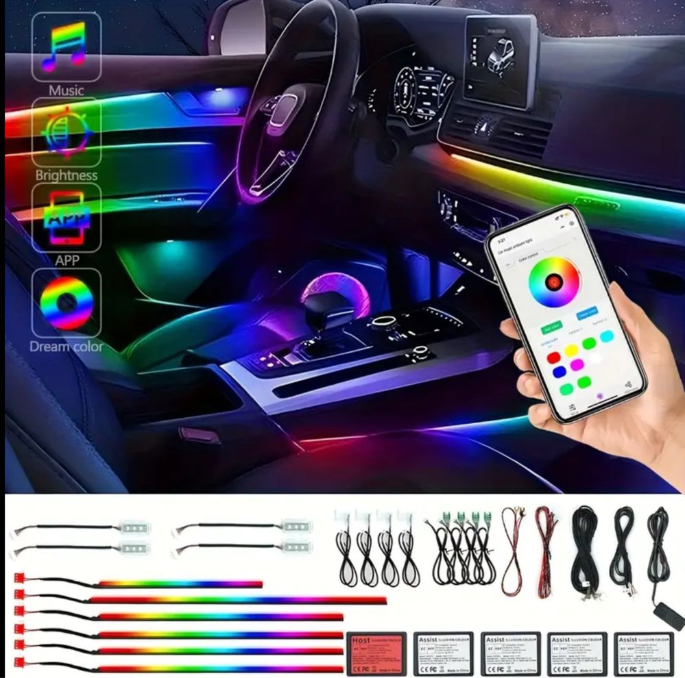 Підсвітка салону авто 18 в 1 В НАЯВНОСТІ Ambient light symphon rainbow