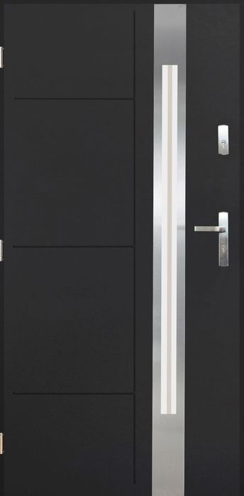 Drzwi KACPRZAK 90x200 Drzwi Zewnętrzne Sonata 03 Antracyt Lewe