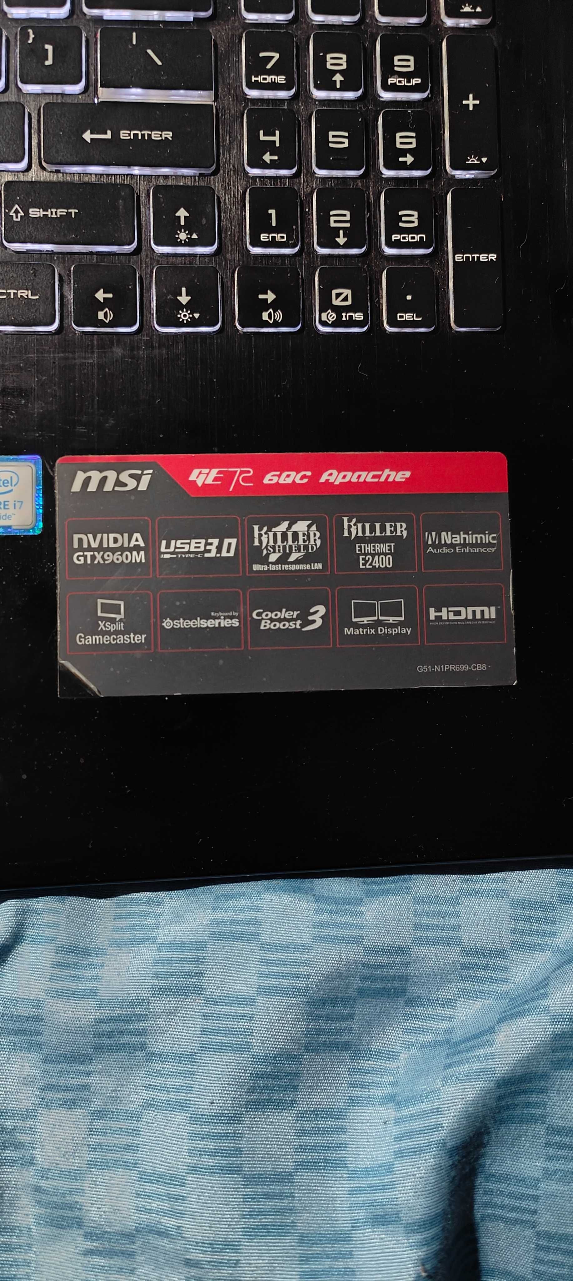 Laptop Msi ge72 6qc Apache