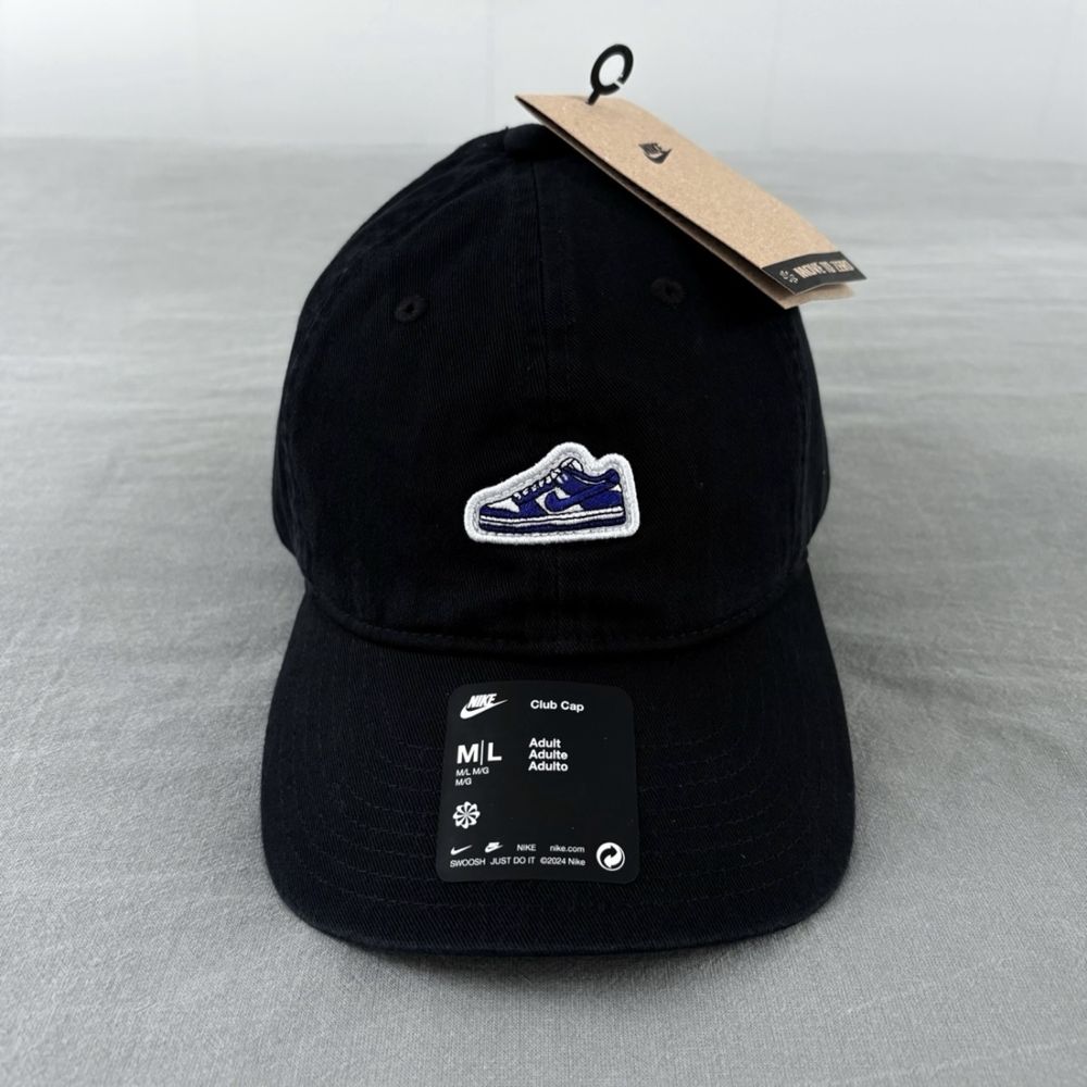 Czapka z daszkiem cap nike air dunk logo swoosh czarna black letnia