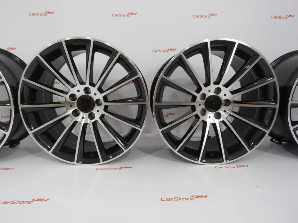 Jantes Look Mercedes Turbine 18x7.5 ET44 + 8.5 ET33 5x112 Black Machin