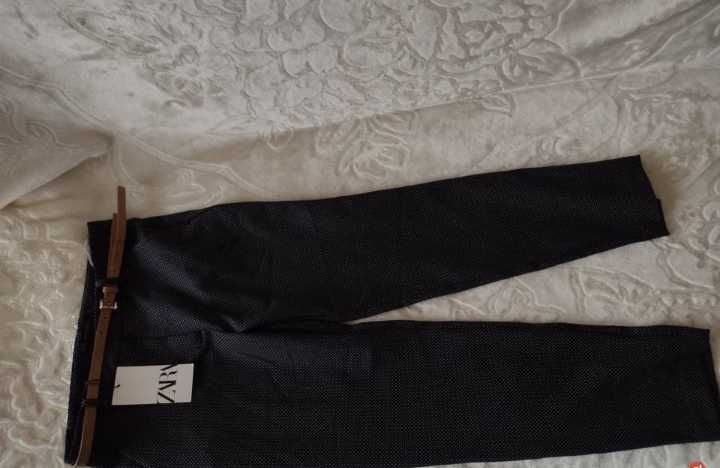 (36/S) ZARA/ Ekskluzywne Spodnie z paskiem, rurki chinosy, jak NOWE