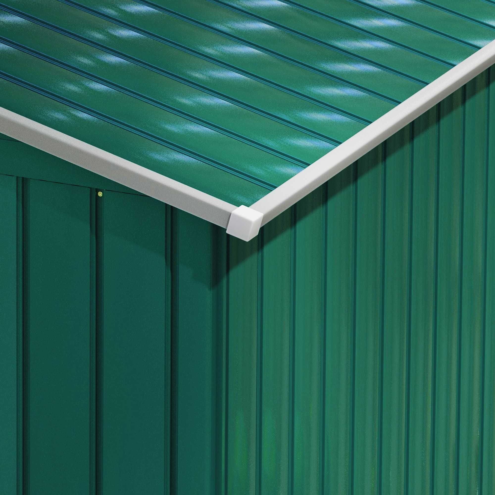 Abrigo de Jardim Metálico 213x130x185 cm com 2 Portas Deslizantes