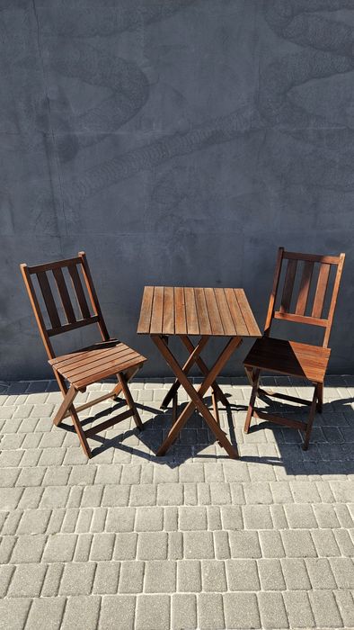 Zestaw mebli ogrodowych Trio na balkon - 2 krzesła i stolik