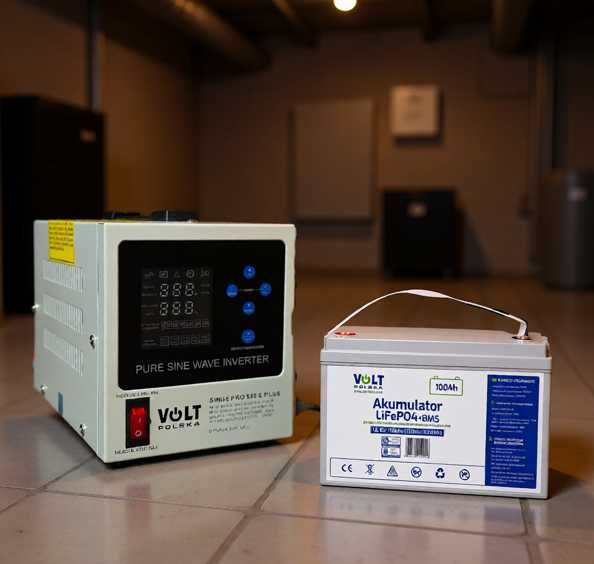 Комплект дбж volt polska sinus plus 12v -850w акум LiFePo4 12.8V 100Ah