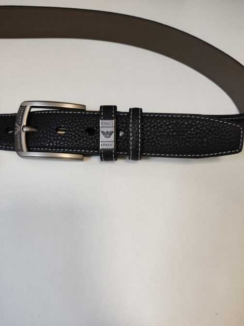 Emporio Armani Męski pasek firmowy, skóra naturalna 410