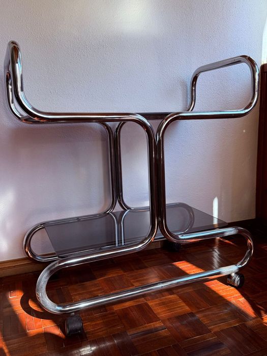 Bar/carrinho bebidas tubular vintage