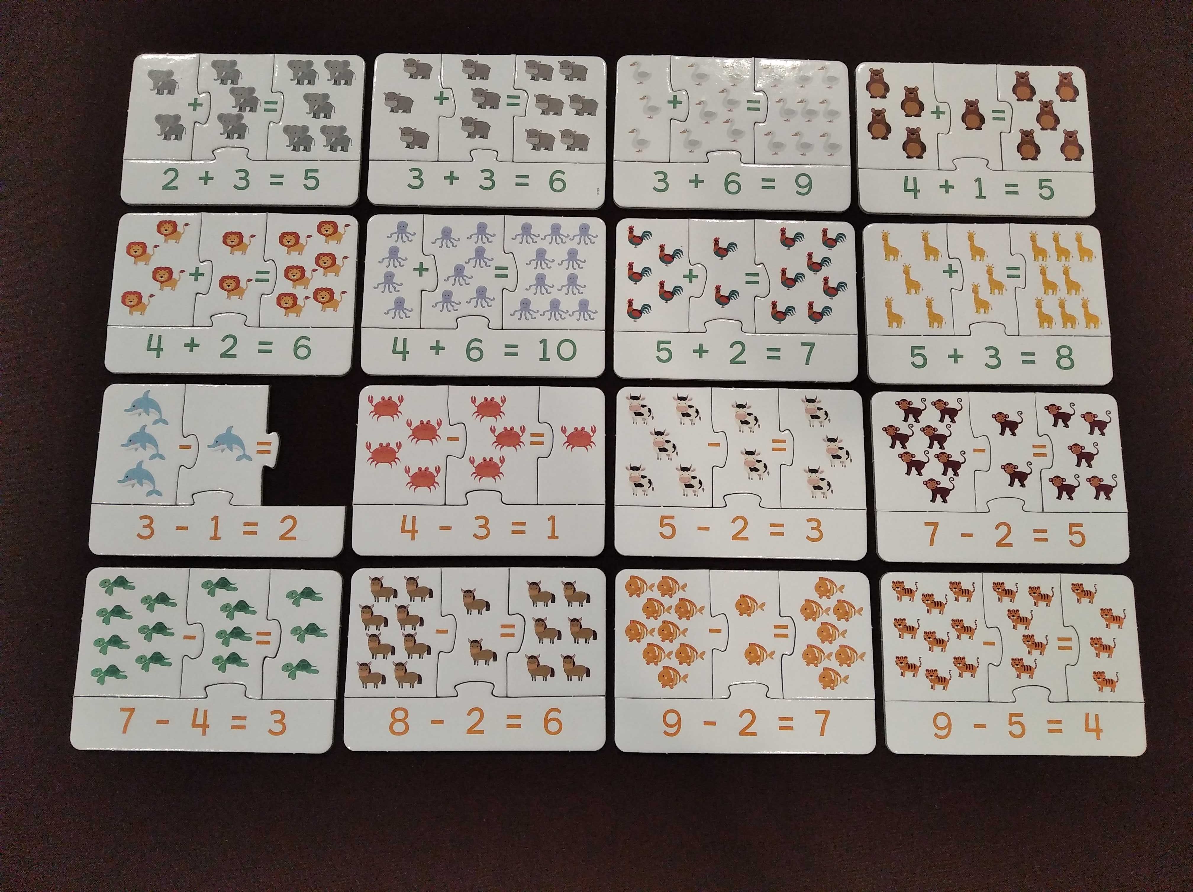 Educa 'Aprendo a Somar e Subtrair': jogo didático com puzzles e mala