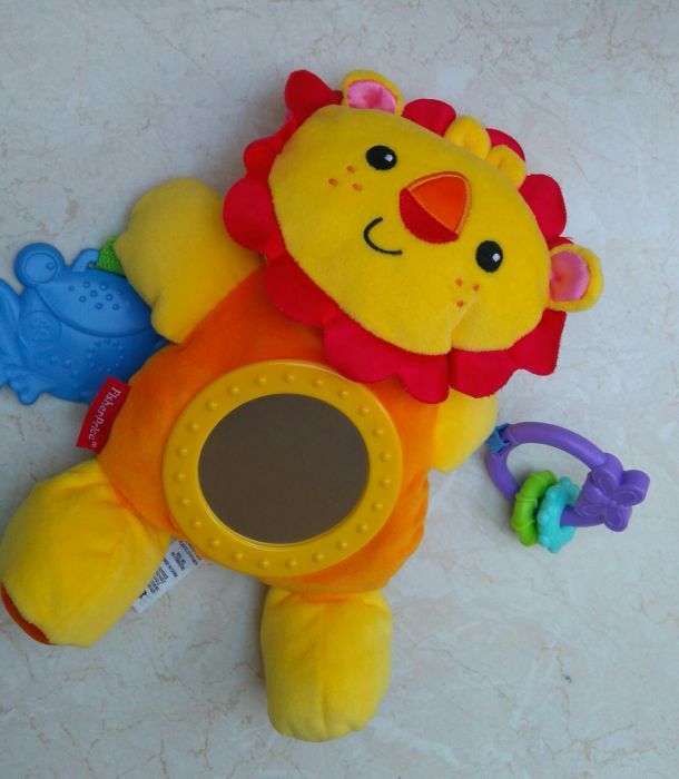 Zabawki sensoryczne Fisher Price lew z lusterkiem i słoń