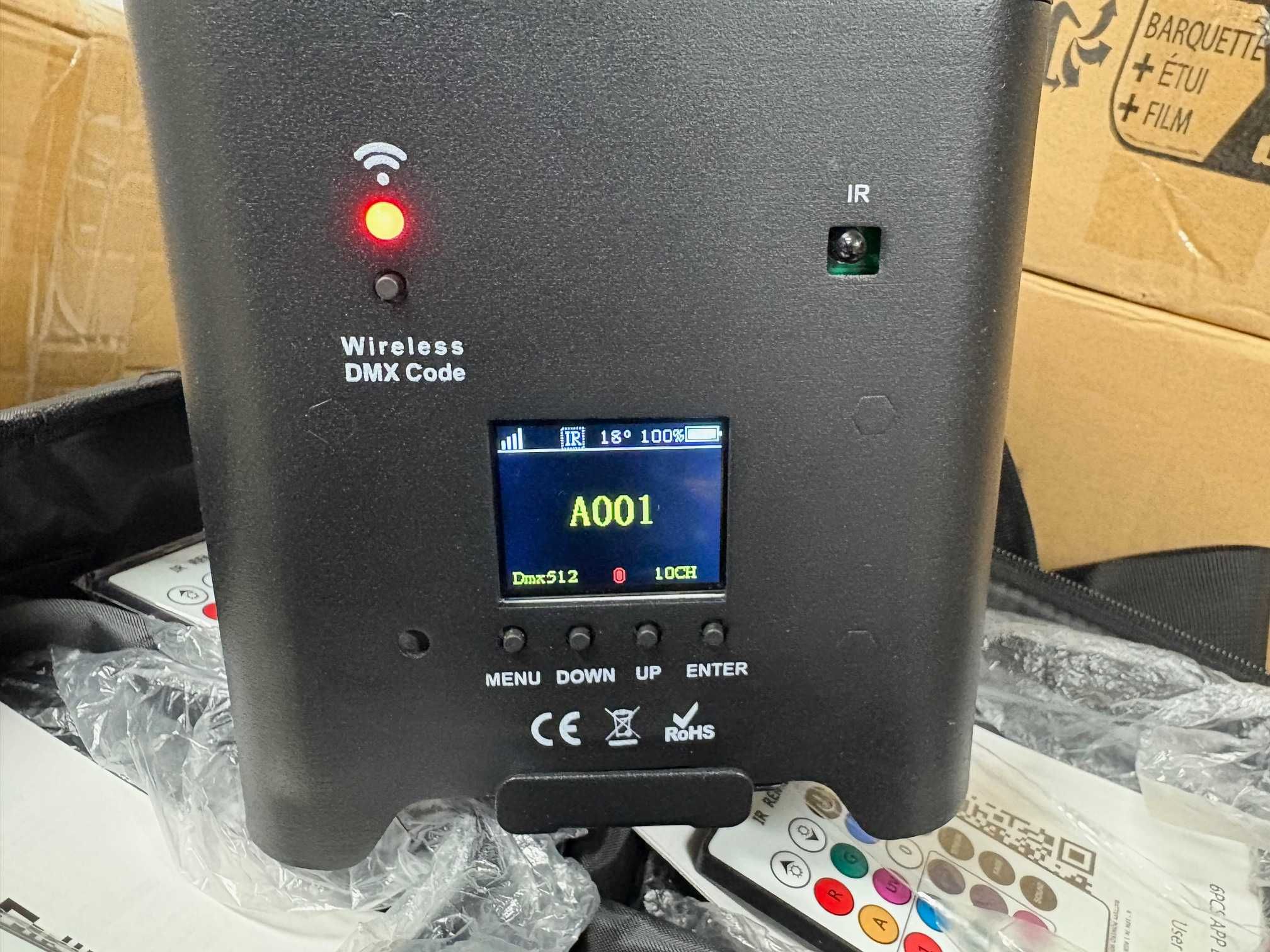 UKing 4szt  reflektor LED 108 W RGBWA + UV TORBA WiFi DMX 512 ZQ01528