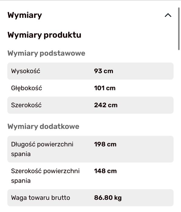 Sofa rozkladana szara Agata meble