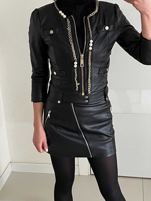 Шкіряна куртка косуха elisabetta franchi