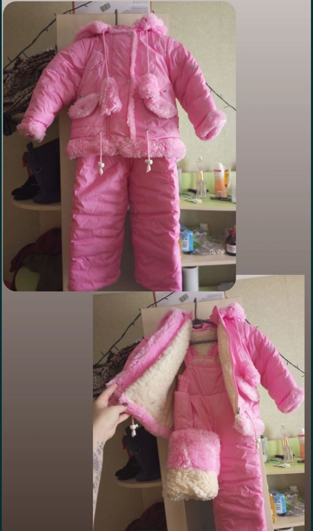 Куртка, комбинезон зимний на девочку, парка. 4,5,6 лет