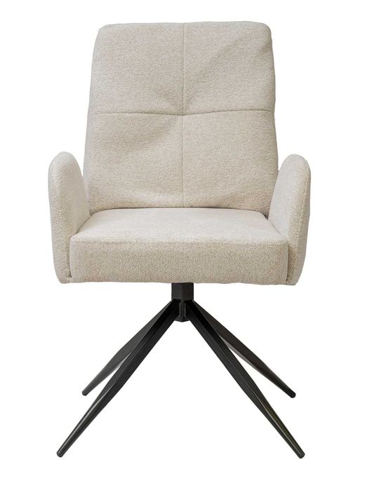 ALVARO beżowe_szare_Nowoczesne KRZESŁO OBROTOWE Tapicerowane do SALONU