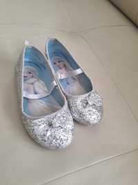 BALERINY brokatowe FROZEN Elsa i Anna Srebrne roz  29 DISNEY