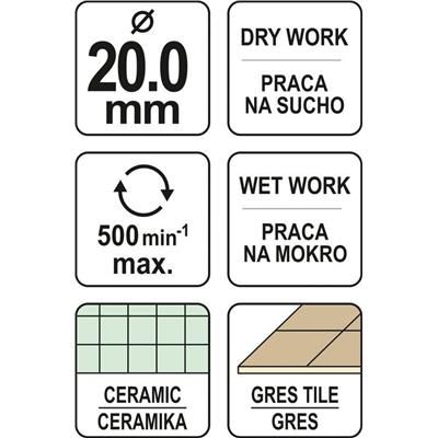 Wiertło do gresu 20mm Yato